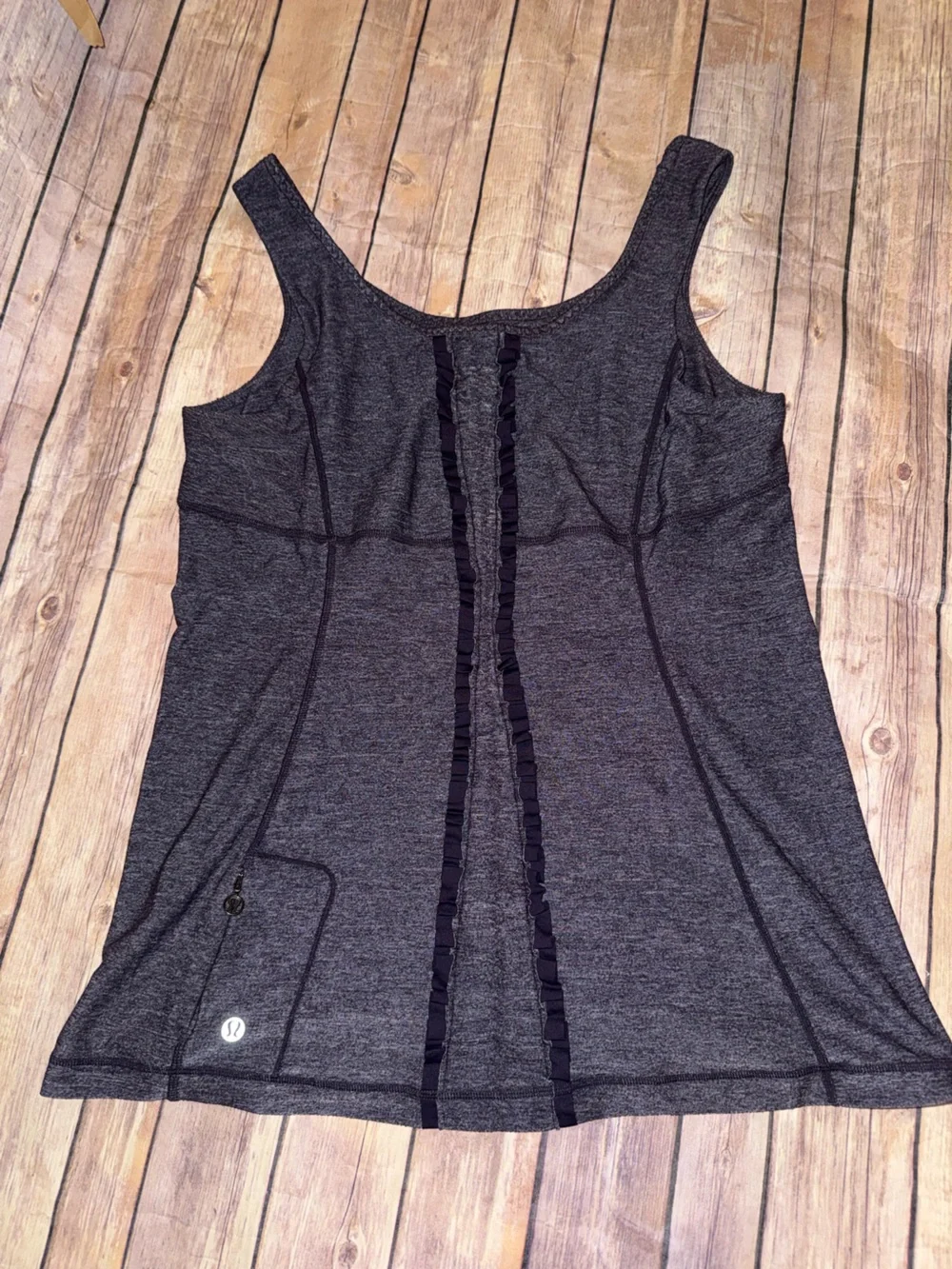 Lululemon Run Free Tank Heathered Black Swan